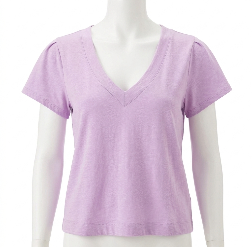 NEW LILLA P women's v-neck tee in purple